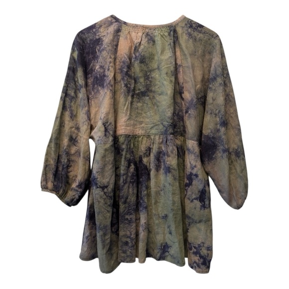 Boho Tie-Dye Tunic Blouse | Cottagecore Peasant Top Size‎ Medium Whimsigoth - Picture 3 of 15